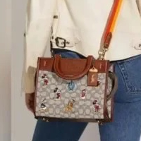 Coach Brown and Tan Crossbody Bag with Disney Design - Picture 4 of 15